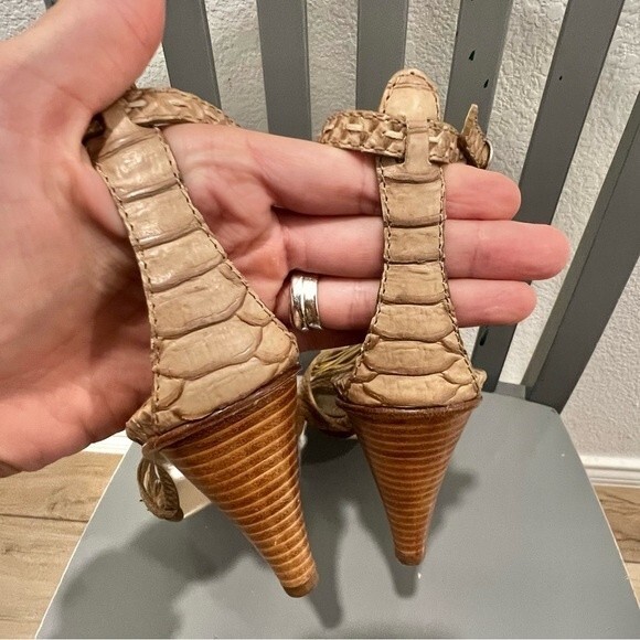 KENZO Water Snakeskin Animal Print Sandal Heels Women’s FR Sz. 38/ US 6.5 - Picture 5 of 10